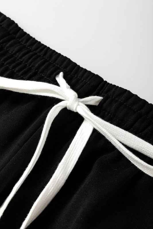 Stripe Drop Shoulder Top and Jogger Pants Set