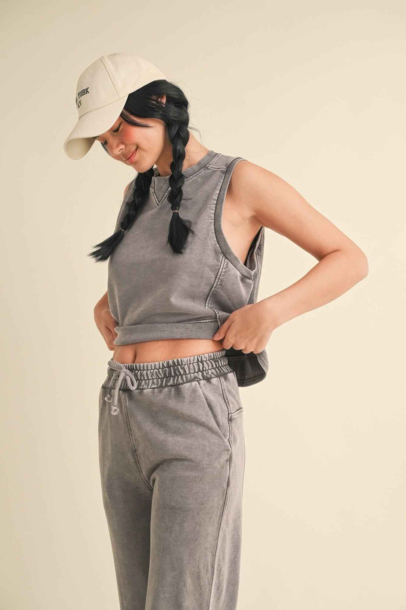 Mineral Wash Sleeveless Top