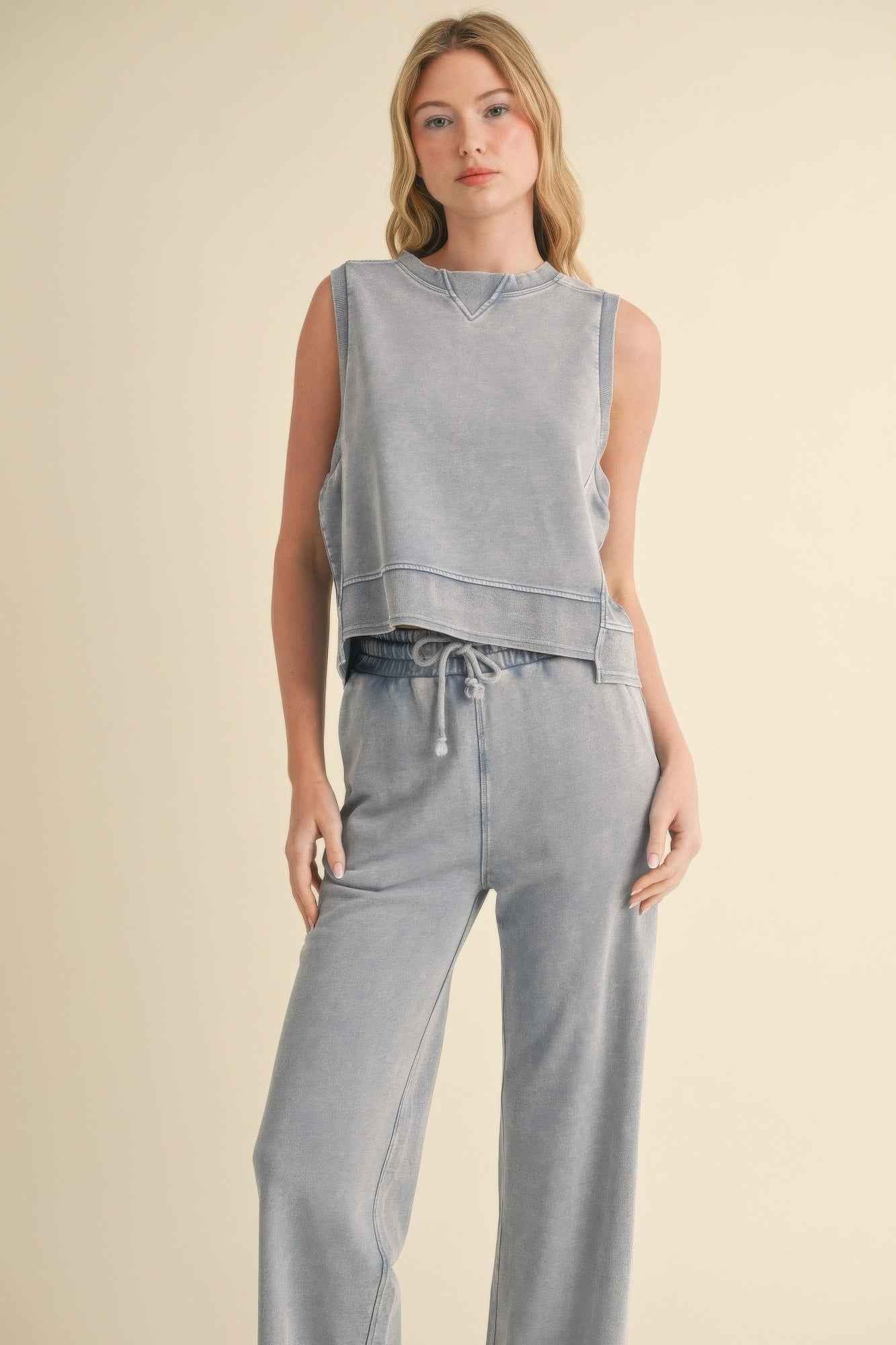 Mineral Wash Sleeveless Top