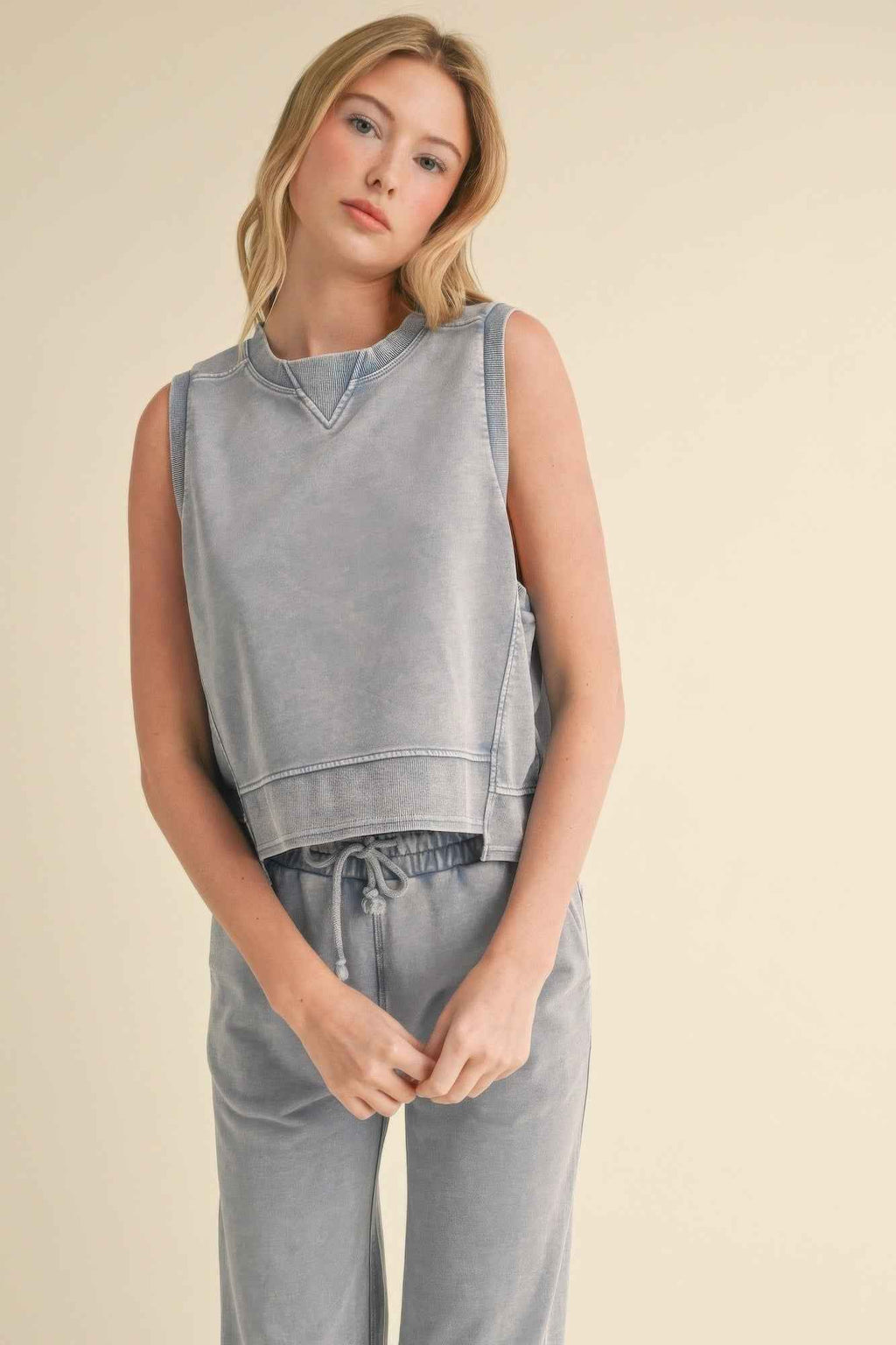 Mineral Wash Sleeveless Top