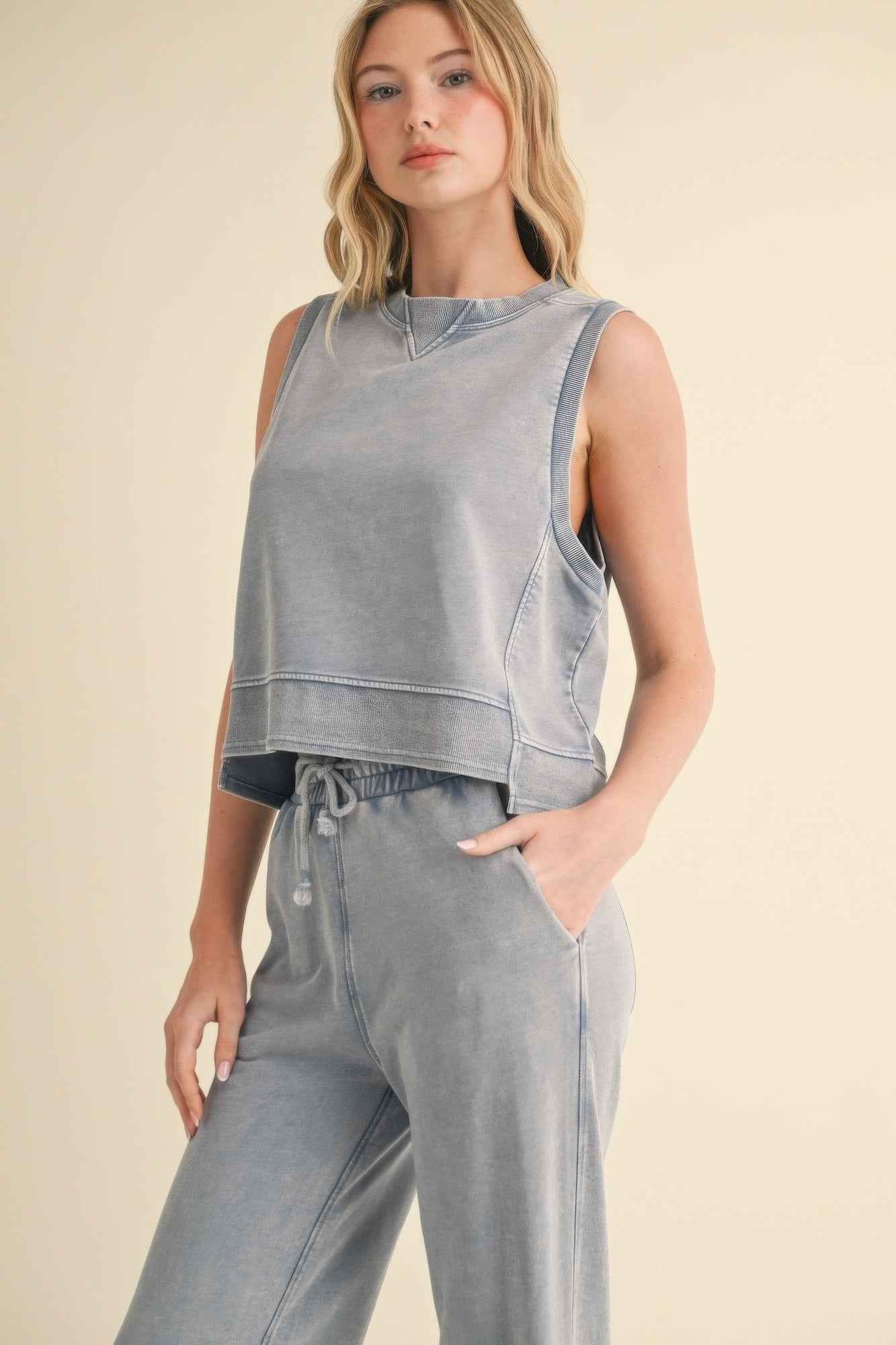 Mineral Wash Sleeveless Top