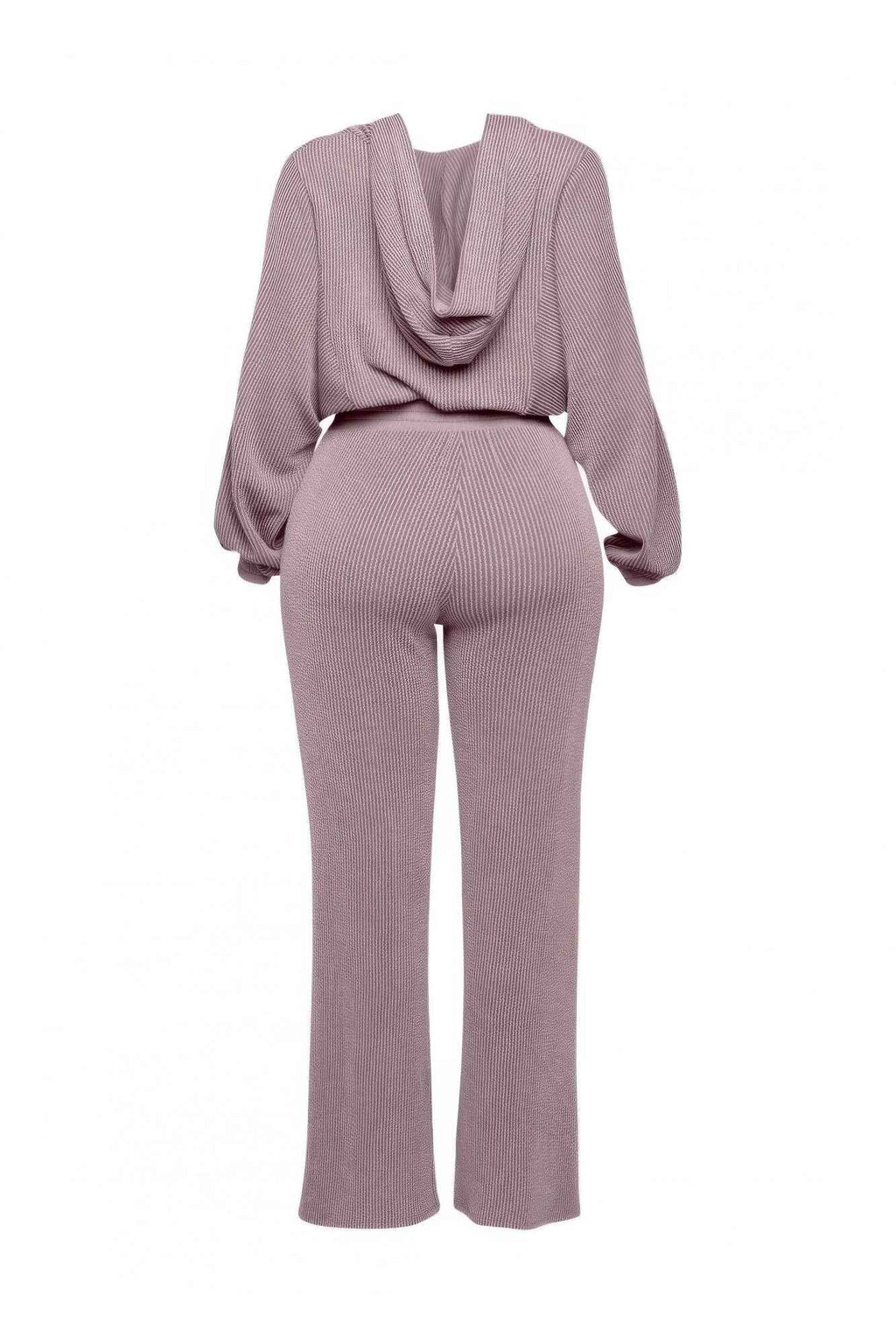 Zipper Closure Hoodie Jacket & Pants Set
