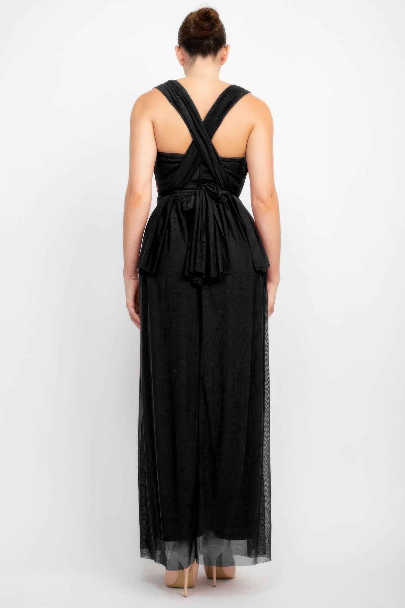 A-line Mesh Convertible Maxi Dress