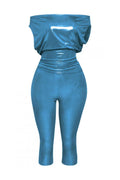 Lose Fit Shimmer Top And Capri Set
