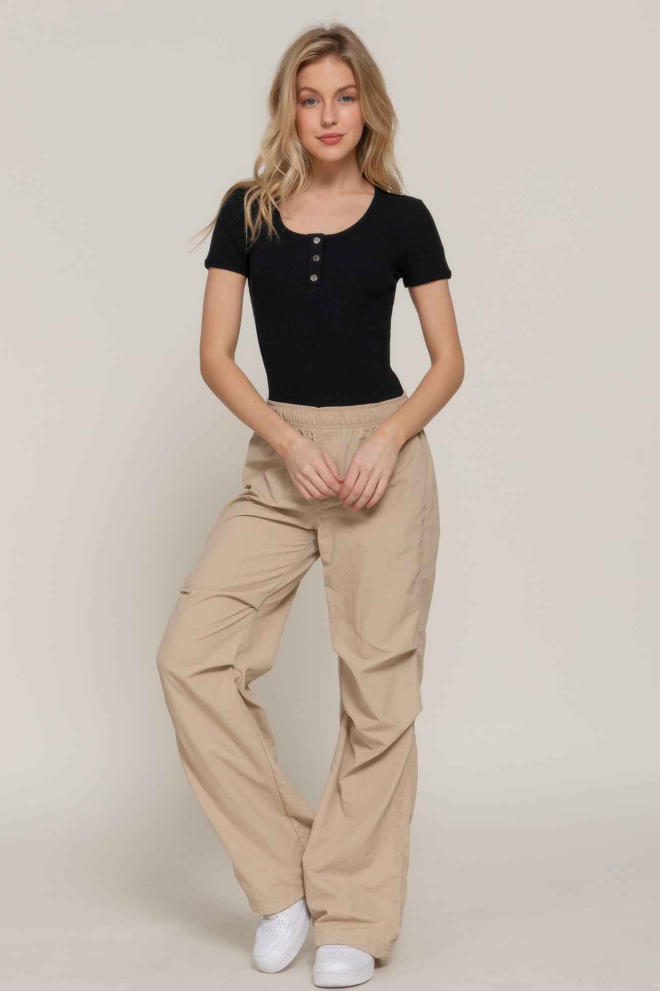 Short Slv Snap Button Rib Bodysuit