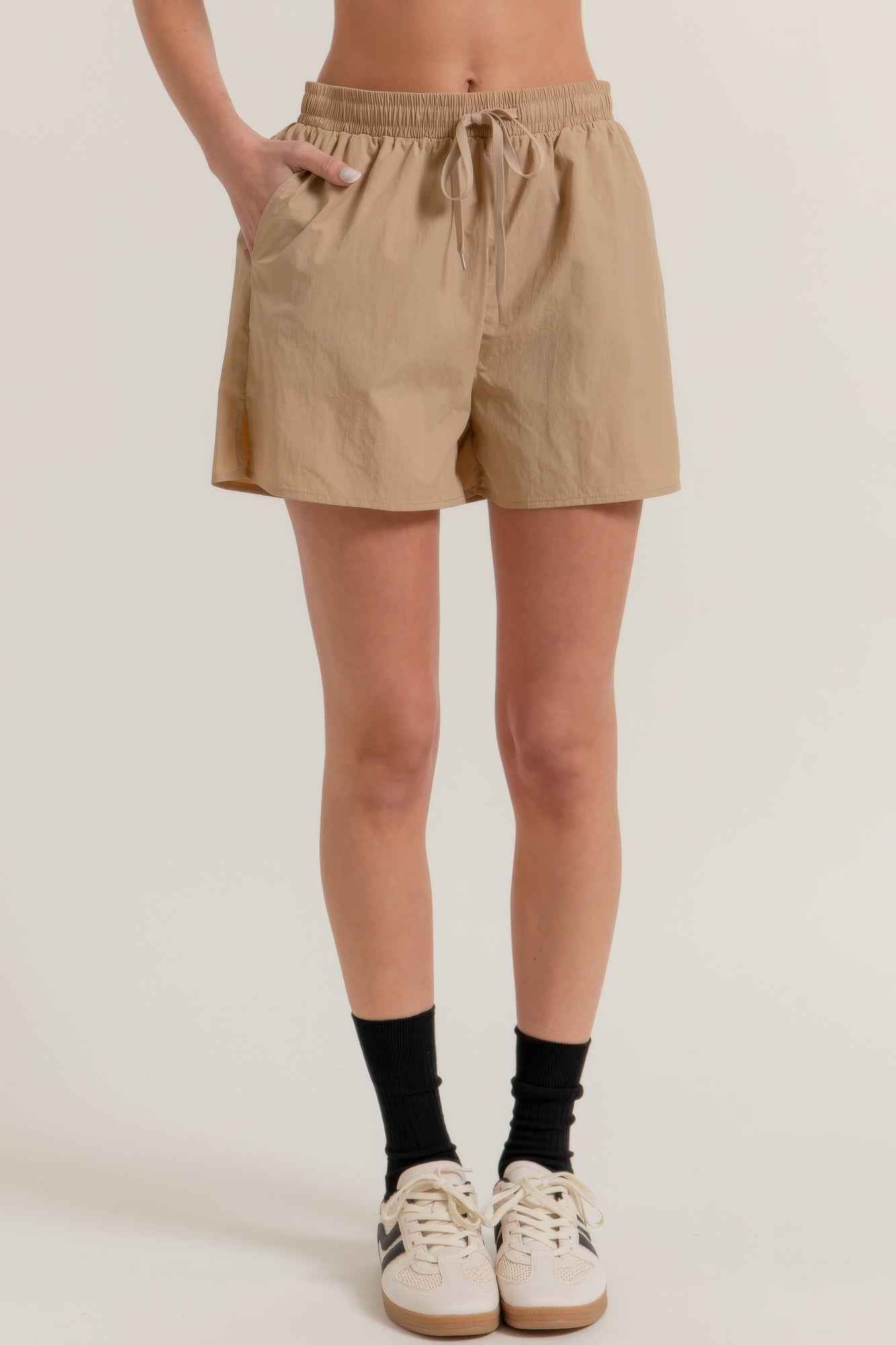 Anorak Side Slit Workout Shorts