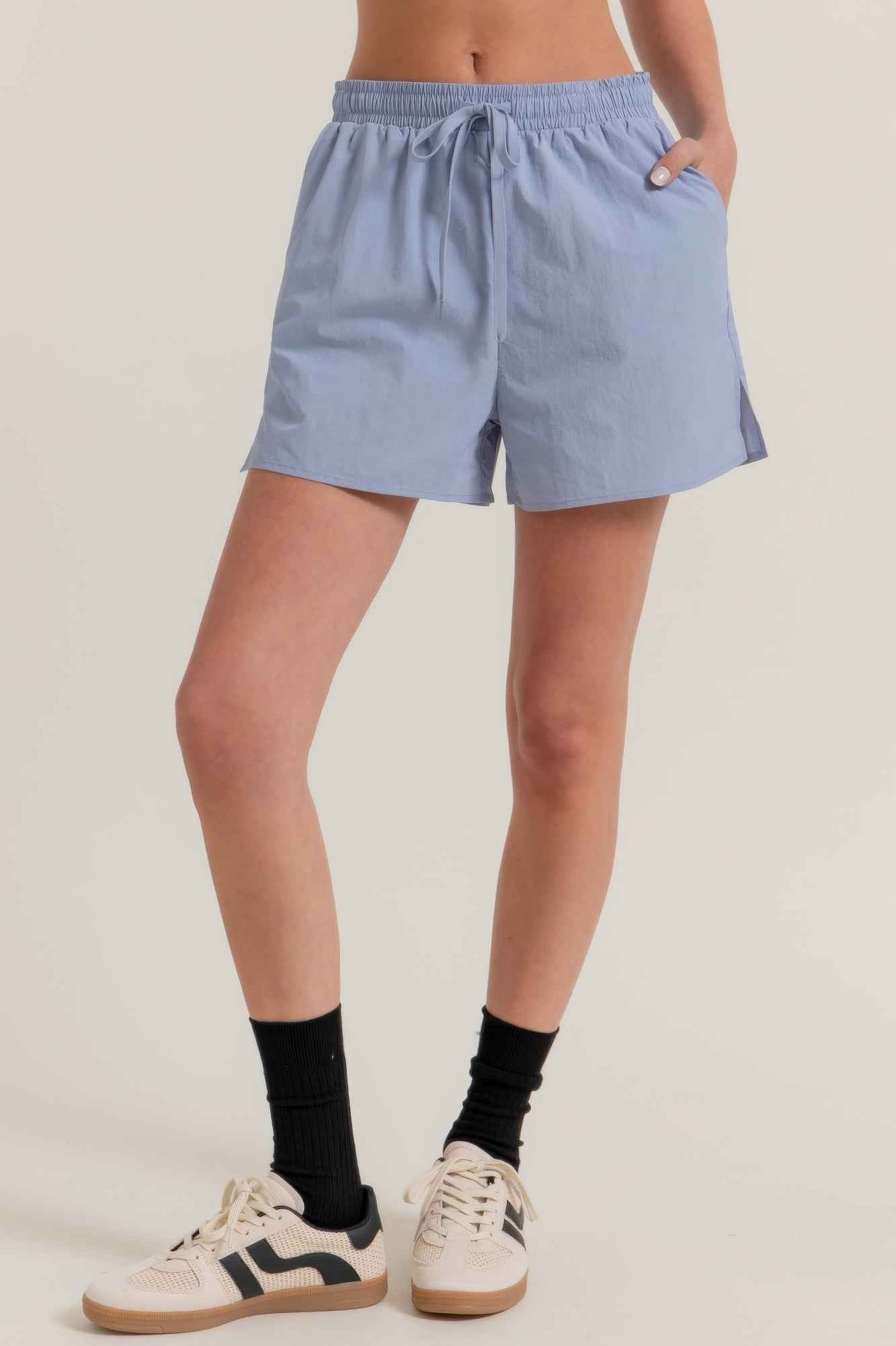 Anorak Side Slit Workout Shorts