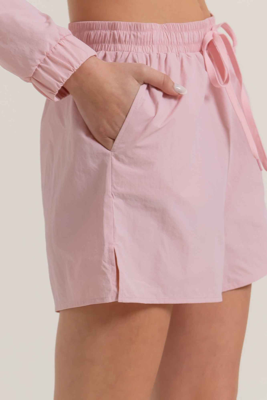 Anorak Side Slit Workout Shorts