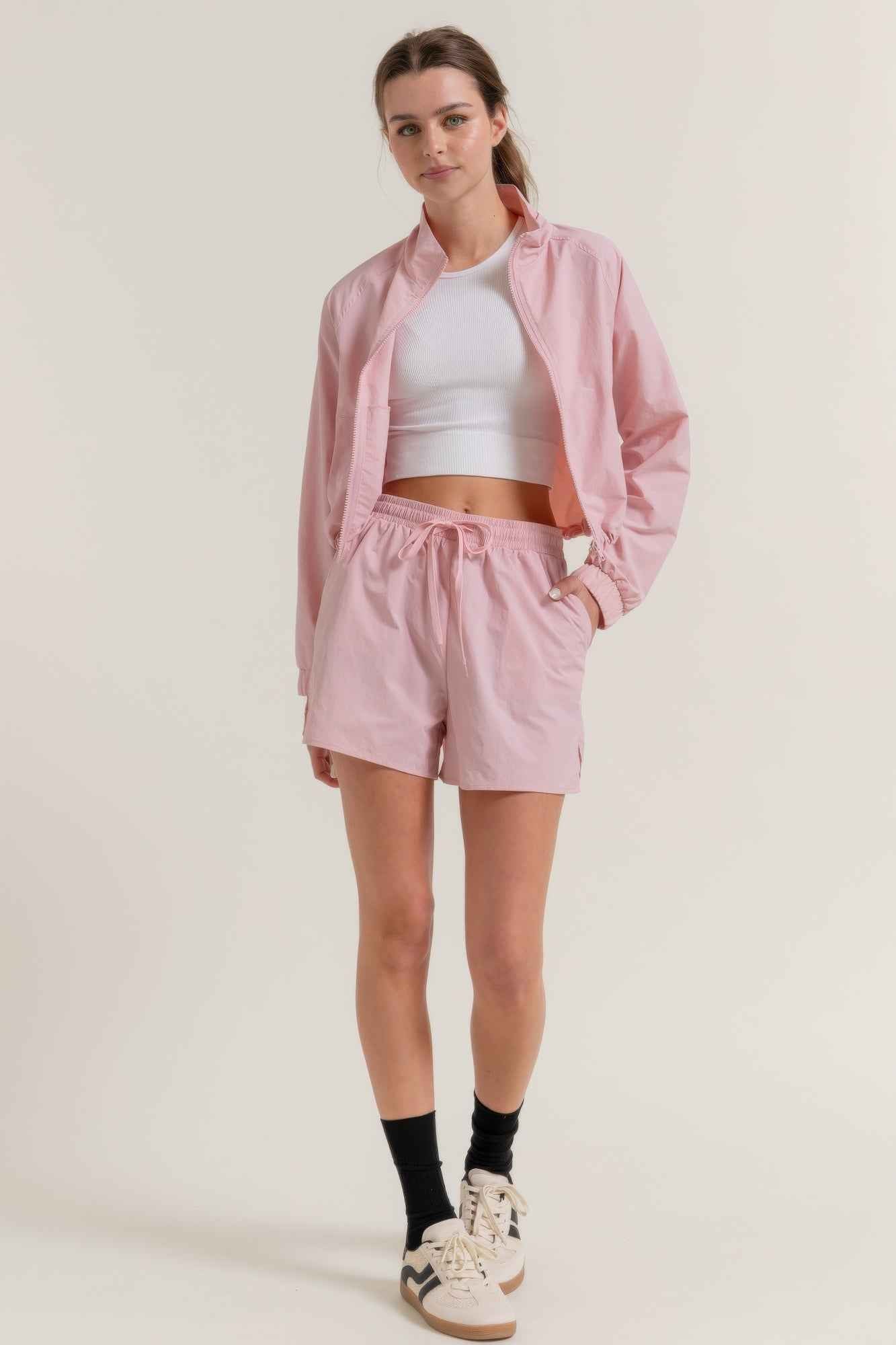 Anorak Side Slit Workout Shorts