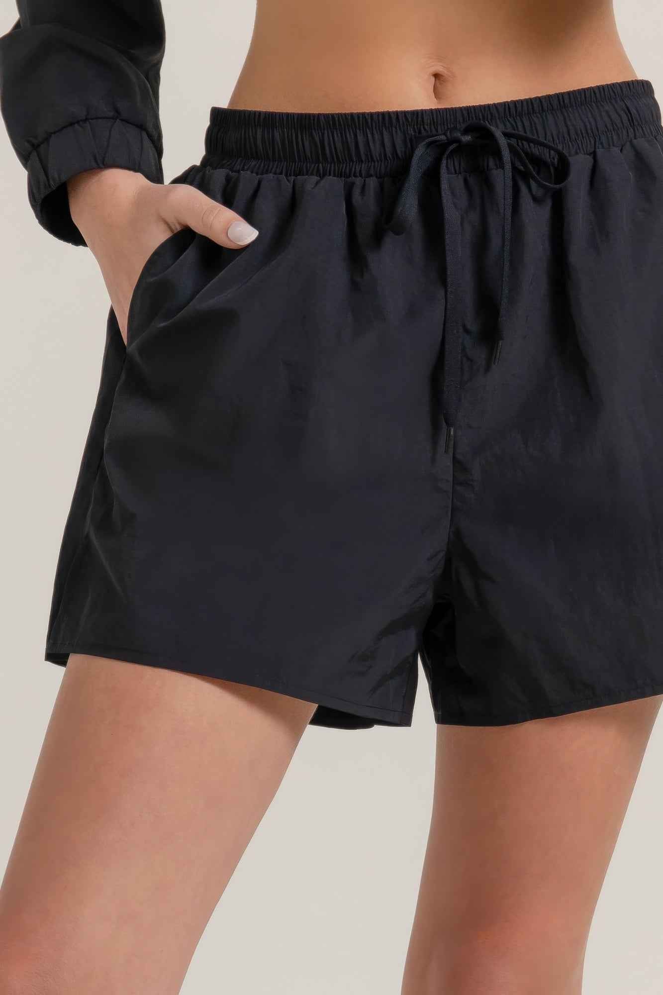Anorak Side Slit Workout Shorts