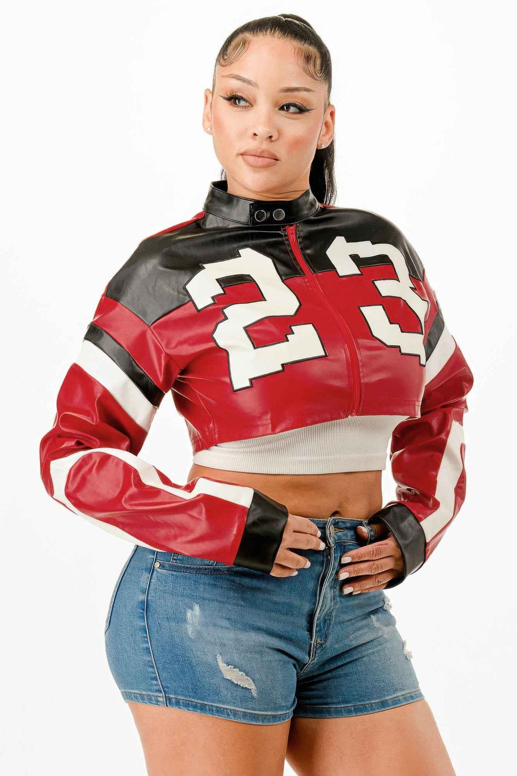 Cropped Moto Jacket