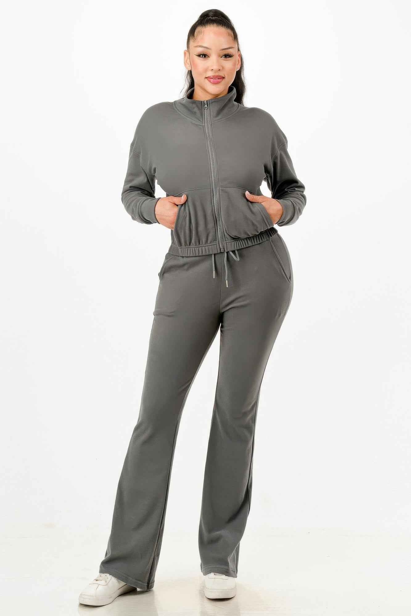 Soft Zipup Track Suit Set