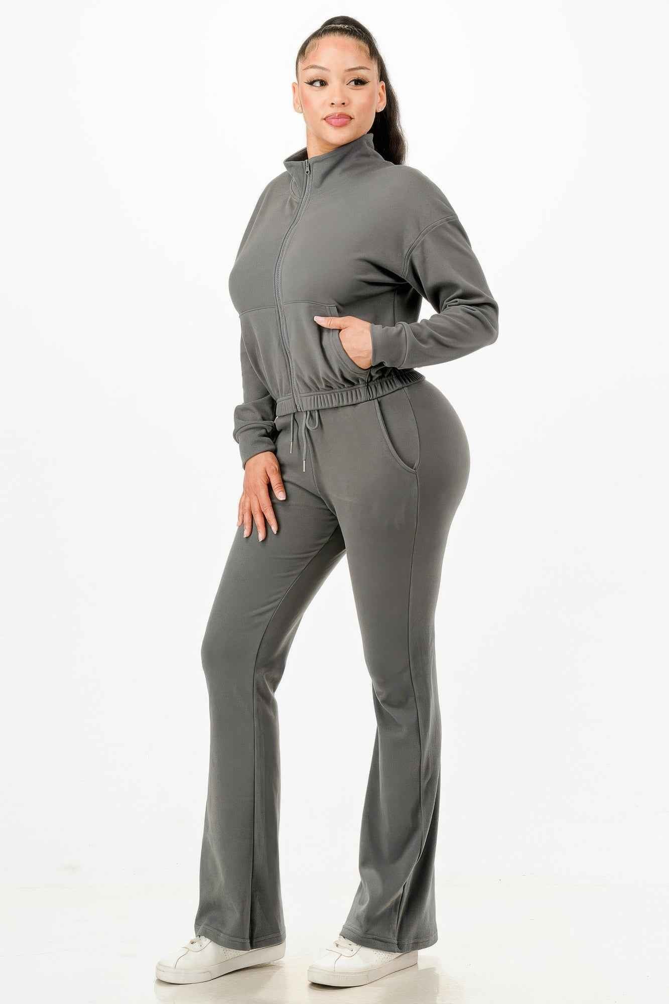 Soft Zipup Track Suit Set