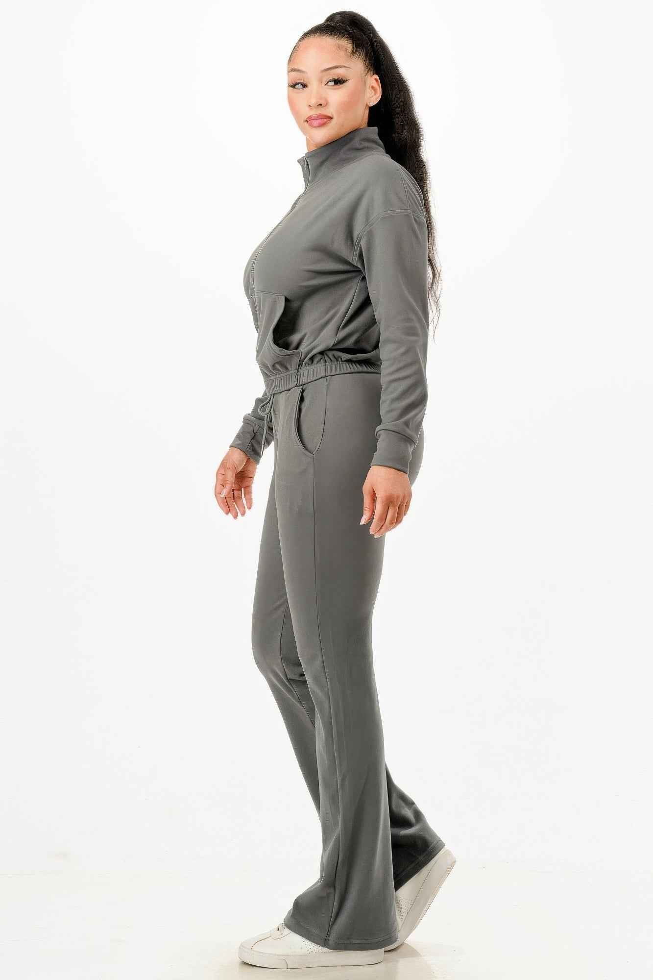 Soft Zipup Track Suit Set
