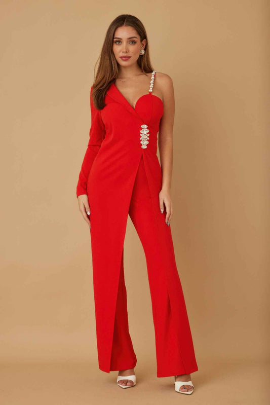 Jewel One Strap Shoulder Jumpsuit