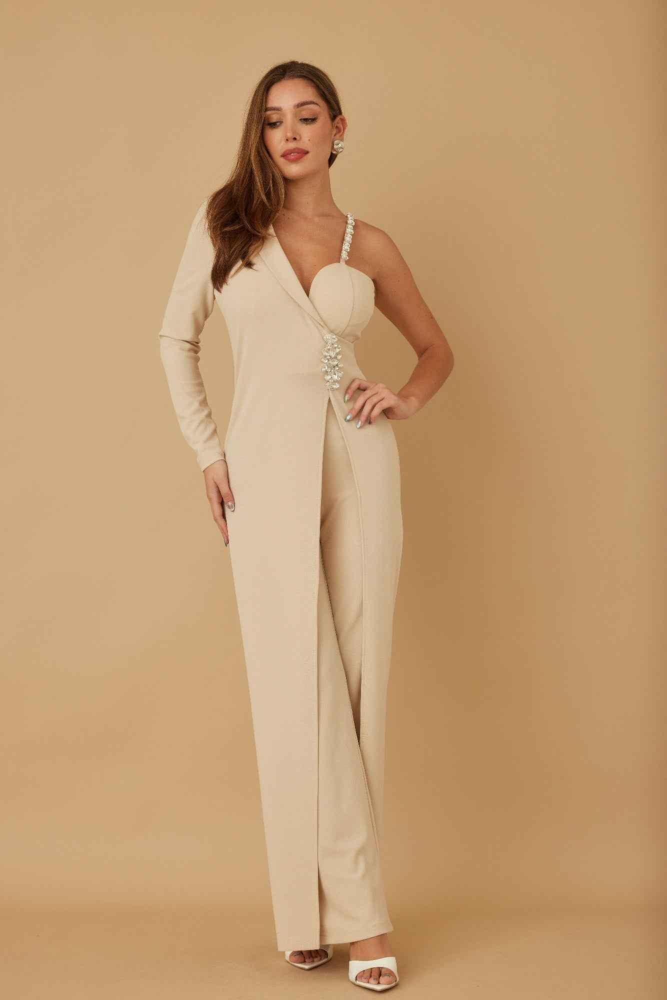 Jewel One Strap Shoulder Jumpsuit