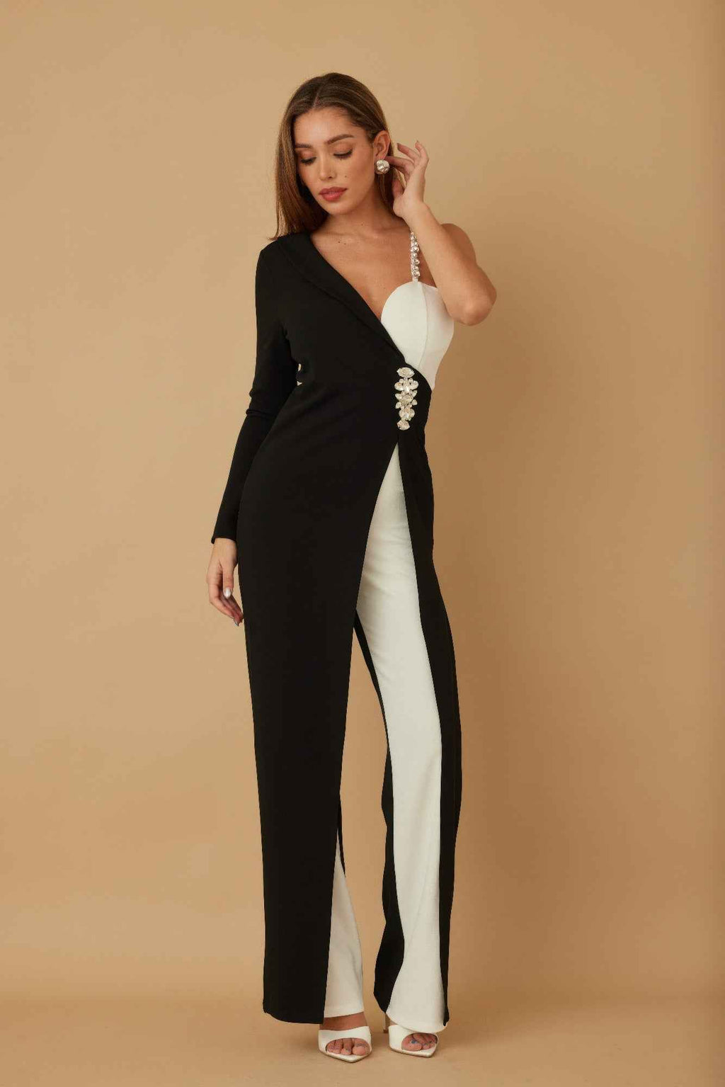 Jewel One Strap Shoulder Jumpsuit