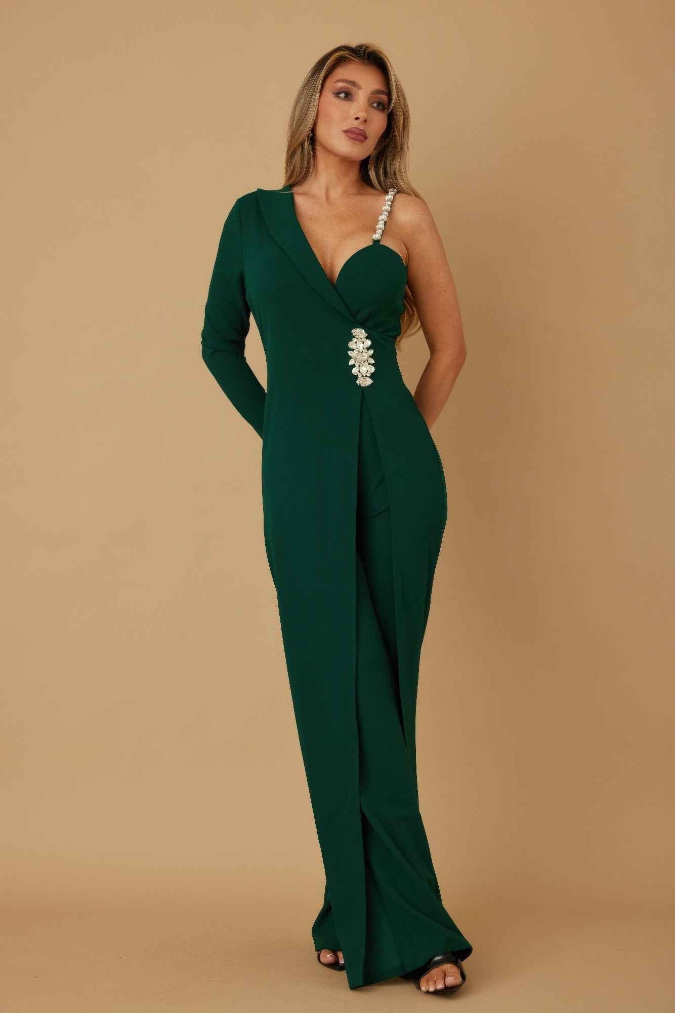 Jewel One Strap Shoulder Jumpsuit