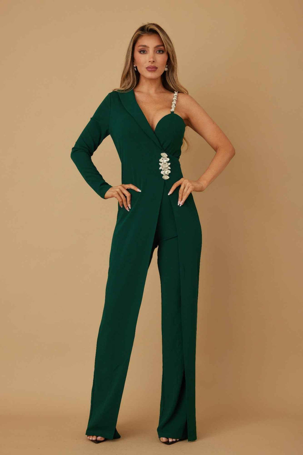 Jewel One Strap Shoulder Jumpsuit