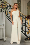 One Shoulder Strap Draped Layer W Rhinestone Sets