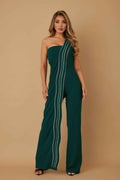 Flap Rhinestone Edge Jumpsuit