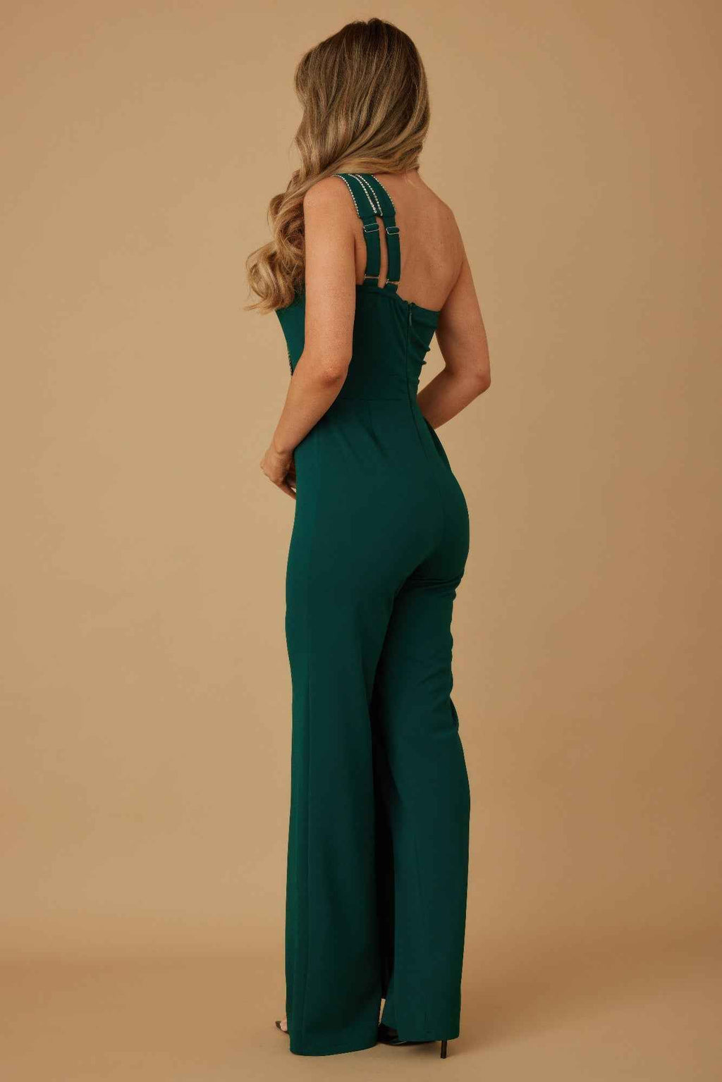 Flap Rhinestone Edge Jumpsuit