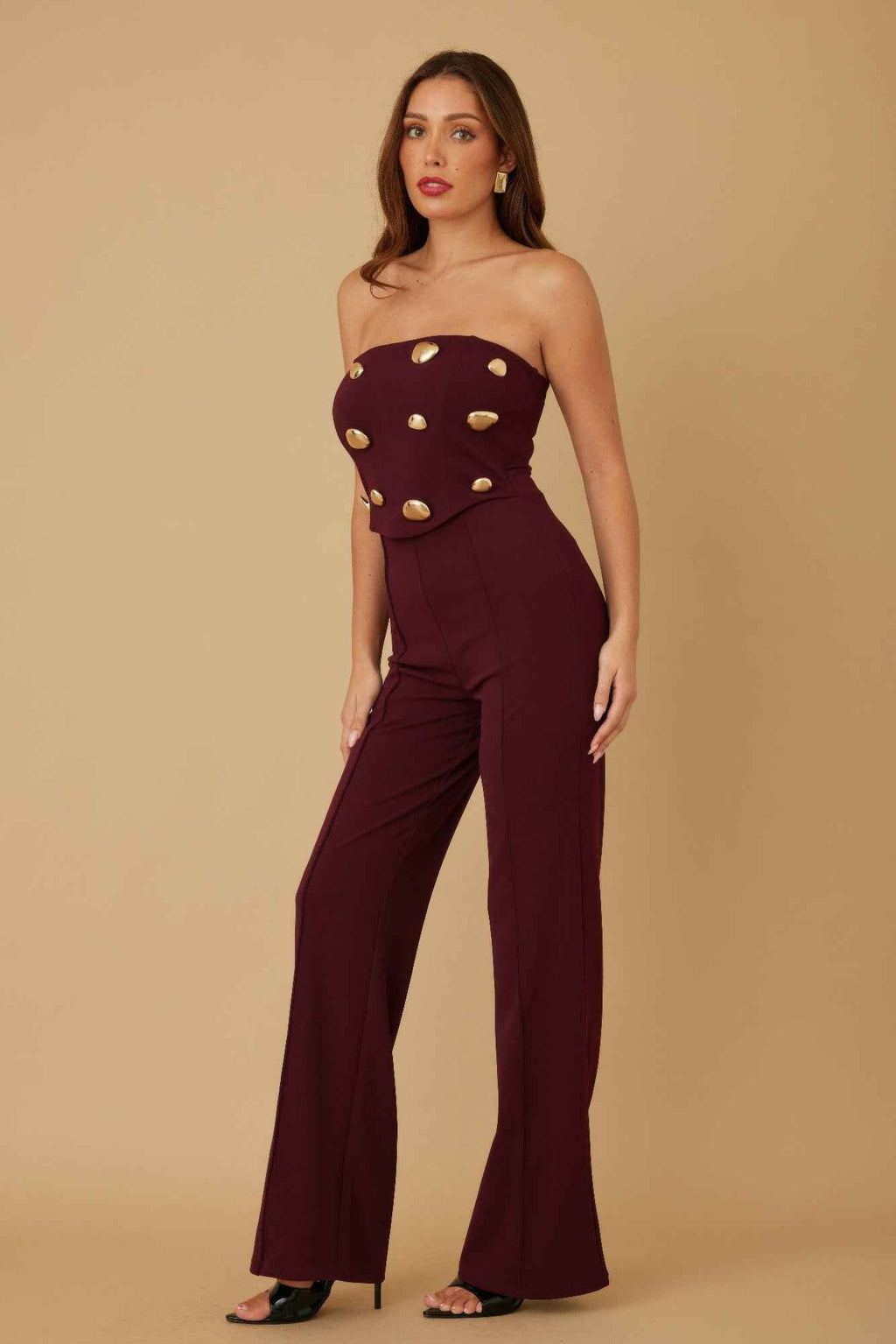 Multi Flat Mirror Stone Jumpsuit