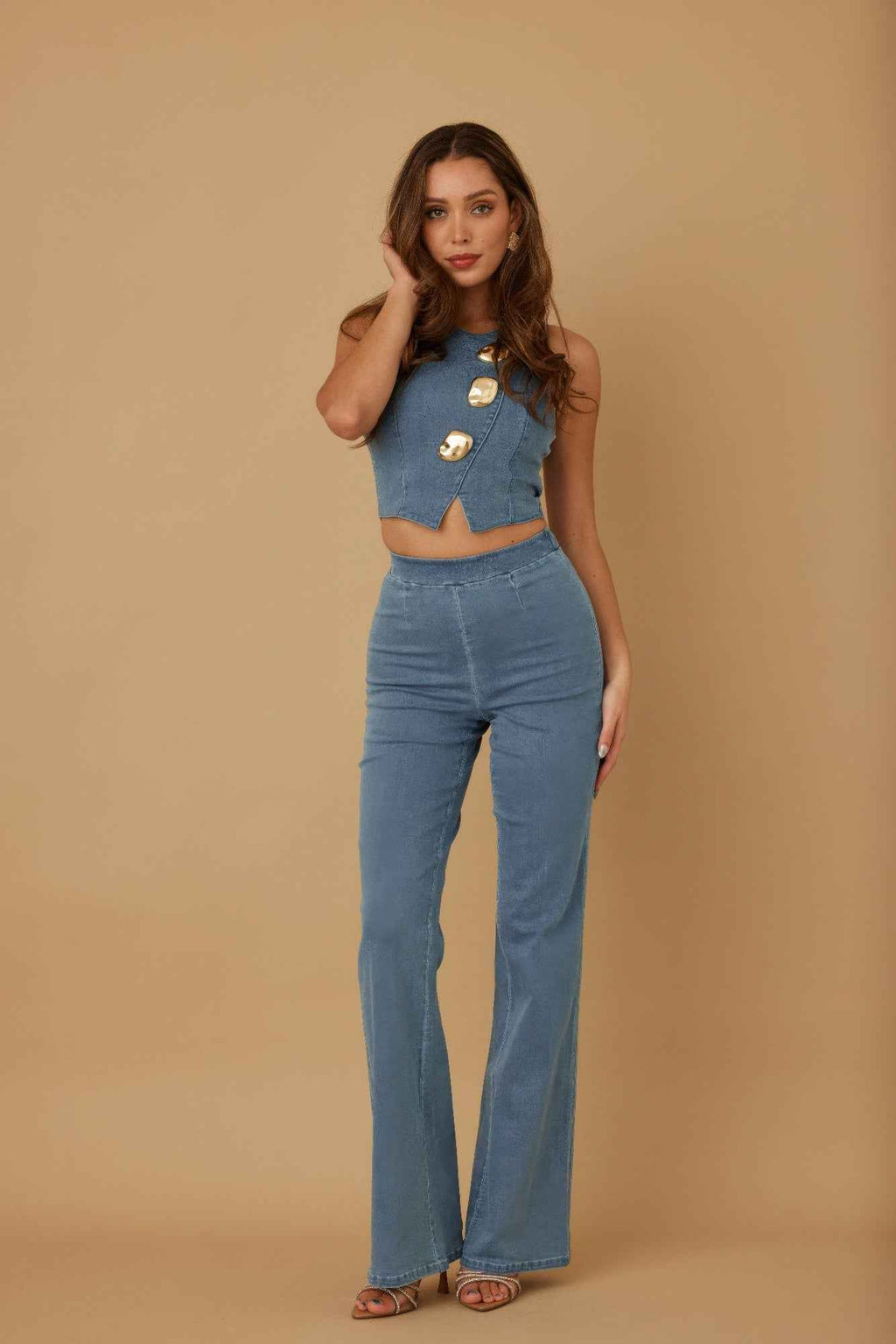 Crop Vest Casual Sets