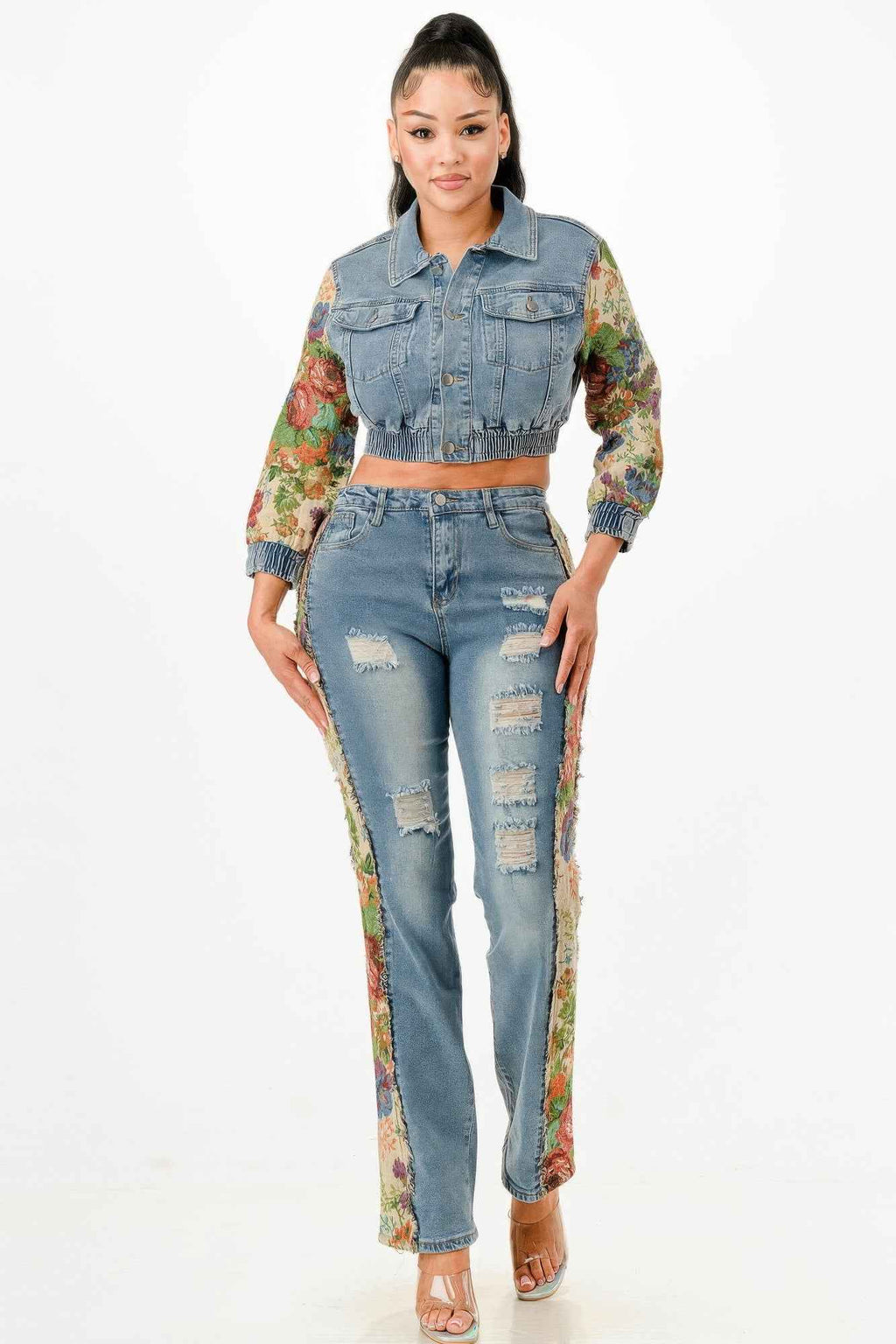 Tapestry Contrast Denim Set