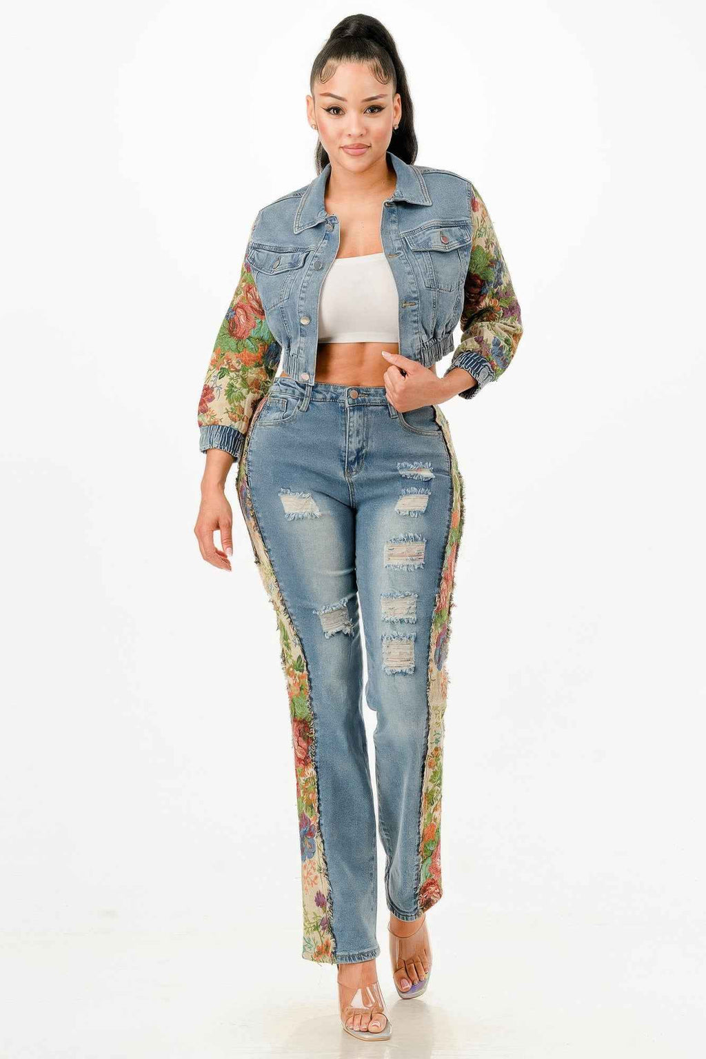 Tapestry Contrast Denim Set