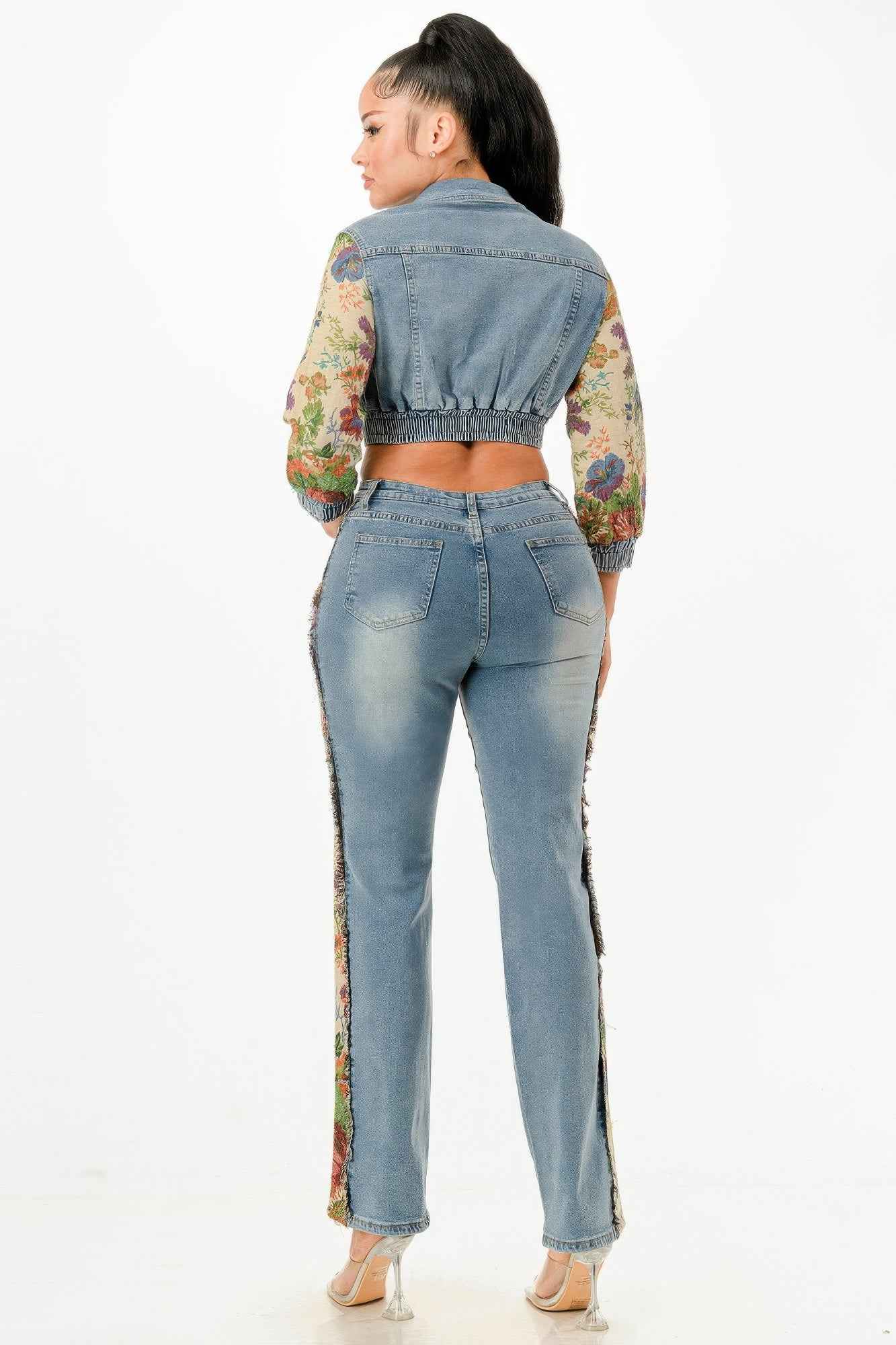 Tapestry Contrast Denim Set