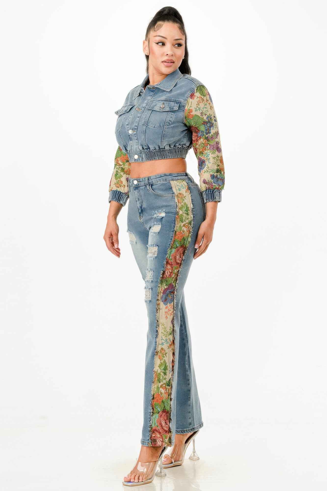 Tapestry Contrast Denim Set