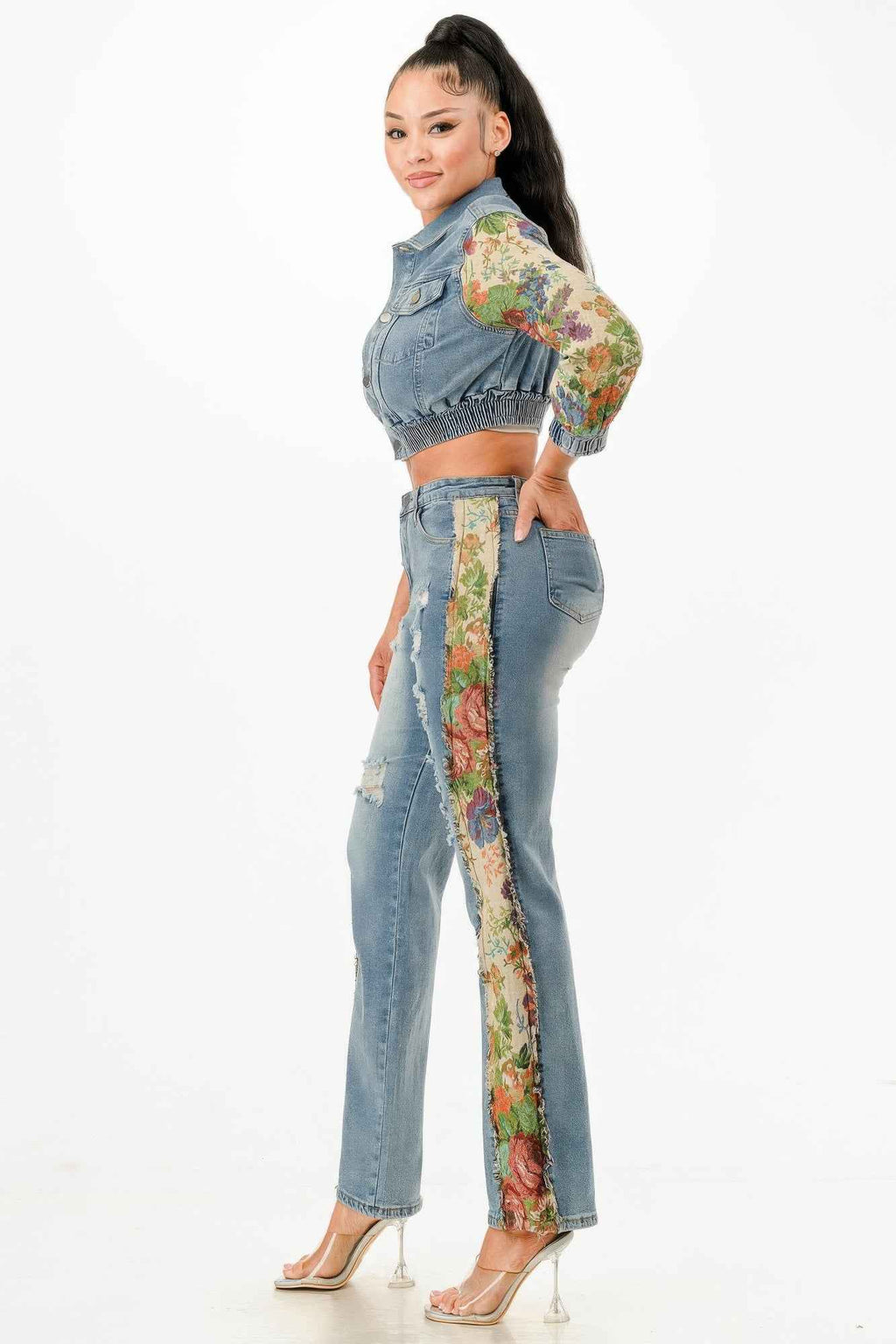 Tapestry Contrast Denim Set