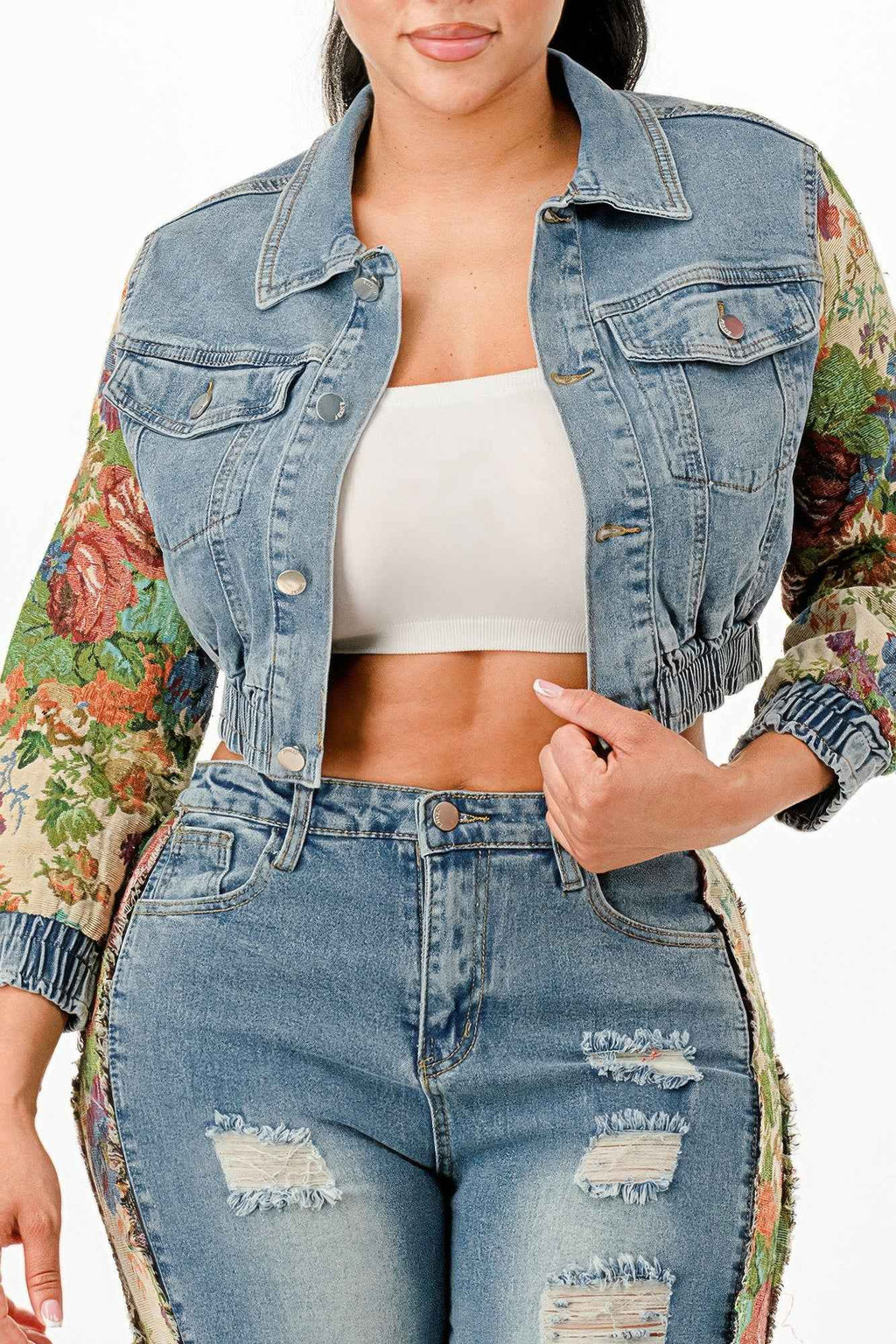 Tapestry Contrast Denim Set