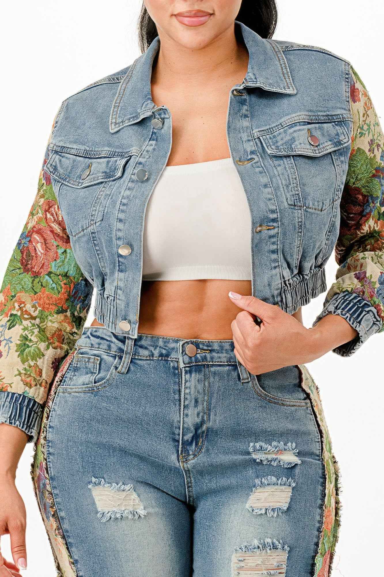 Tapestry Contrast Denim Set