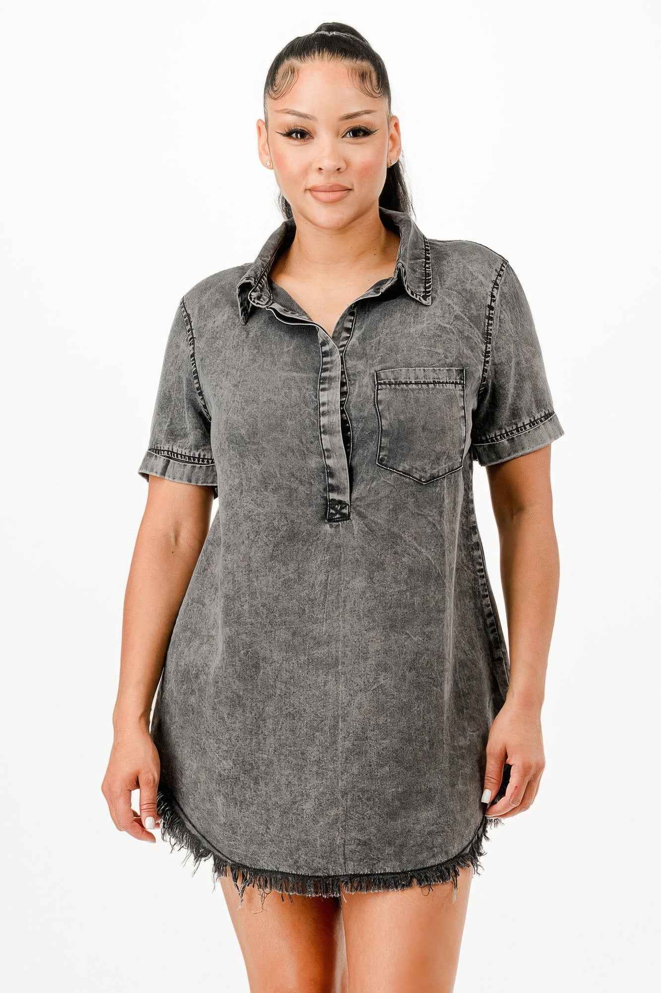 Washed Denim Dress