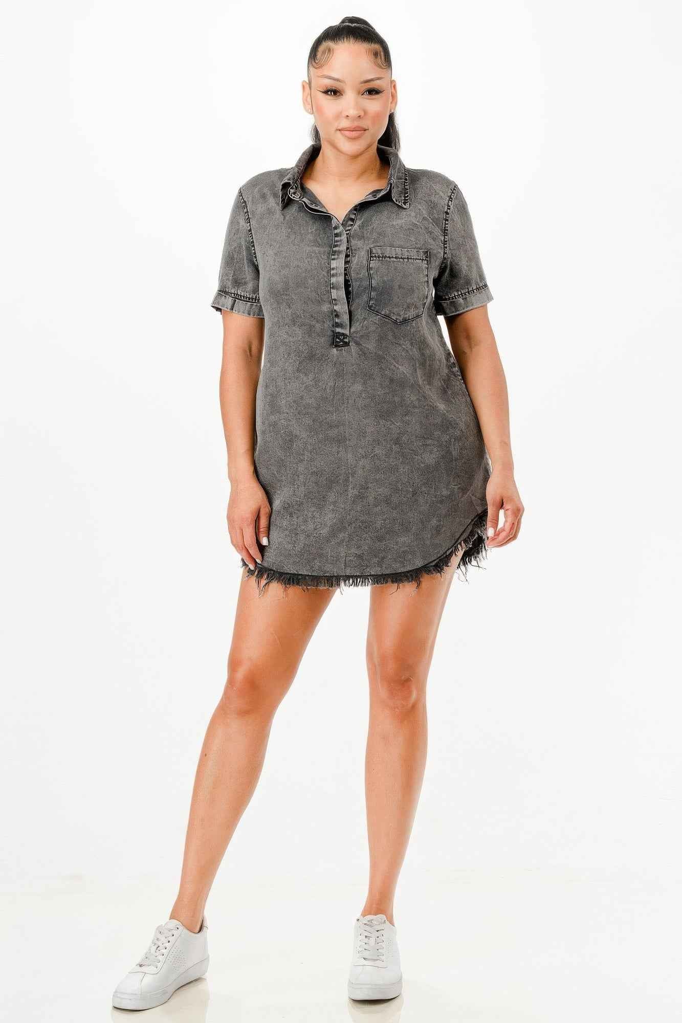 Washed Denim Dress