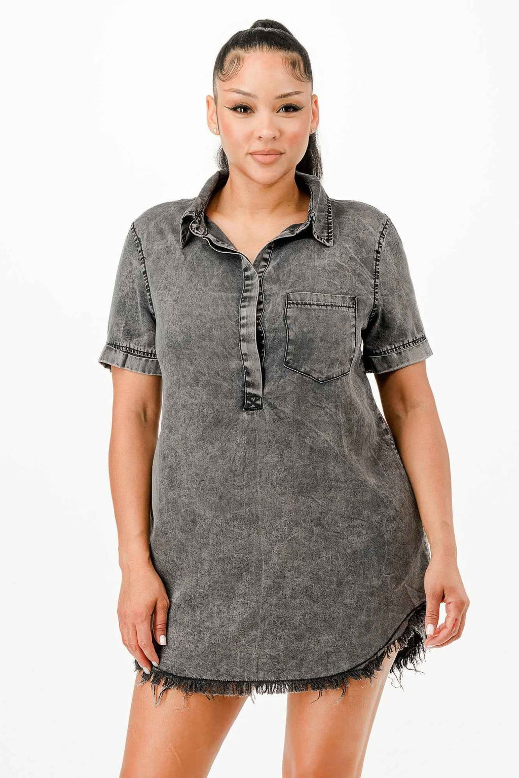 Washed Denim Dress