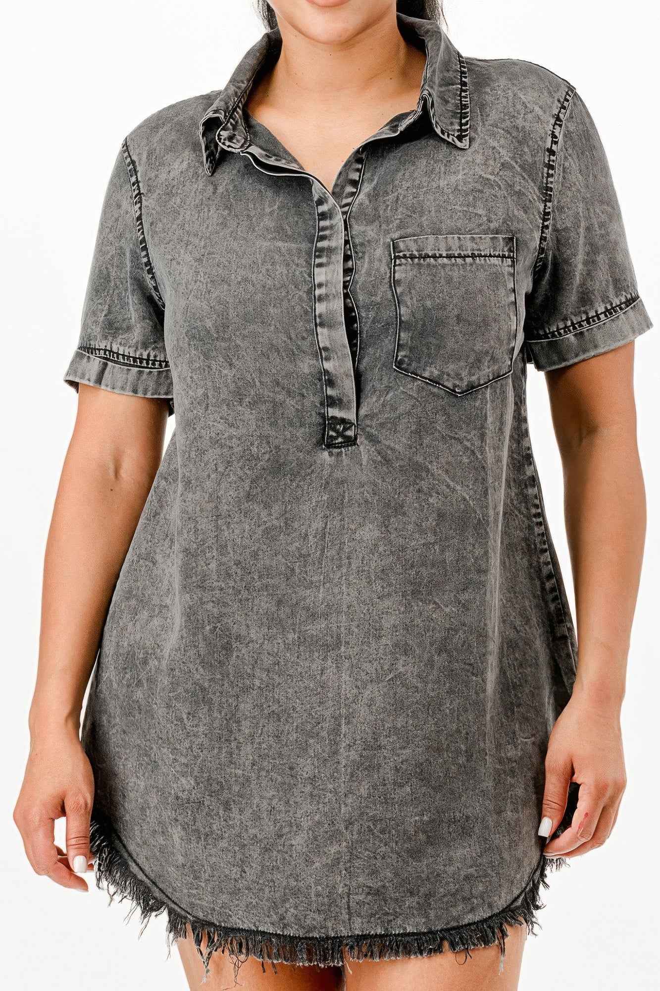 Washed Denim Dress