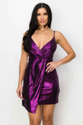 Sexy Strappy Ruched Draped Body Con Mini Dress
