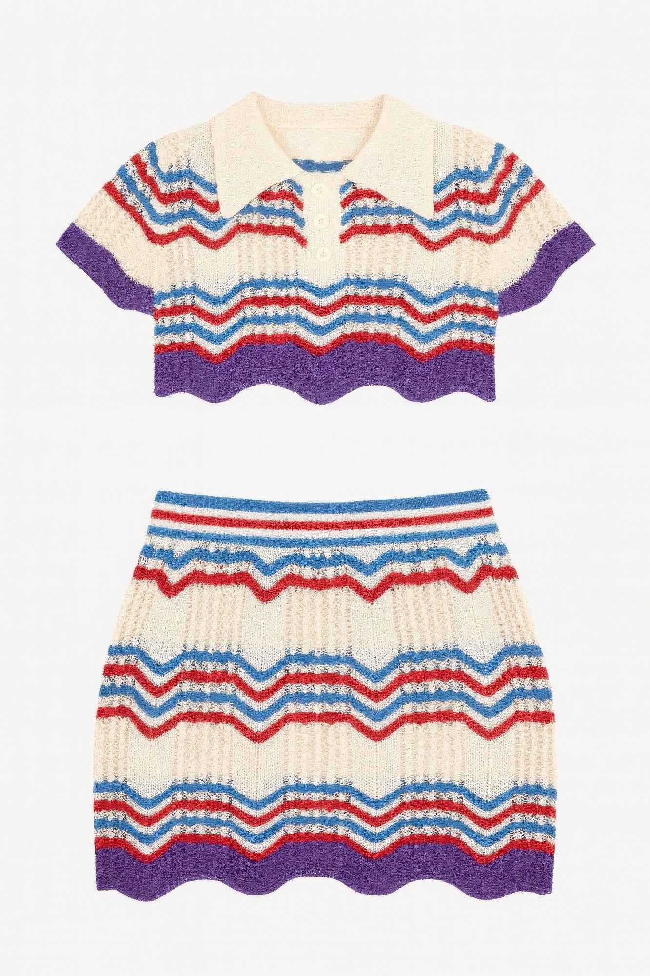 Zig Zag Crochet Two Piece Set