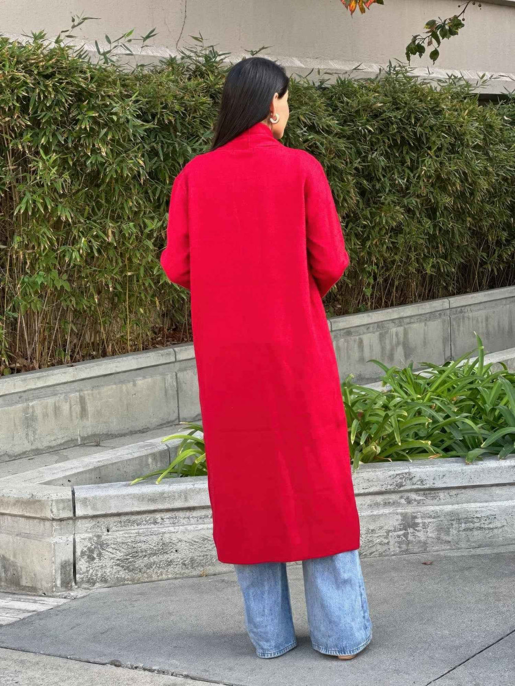 Clover Fine Knit Midi Cardi Cardigan With Pockets