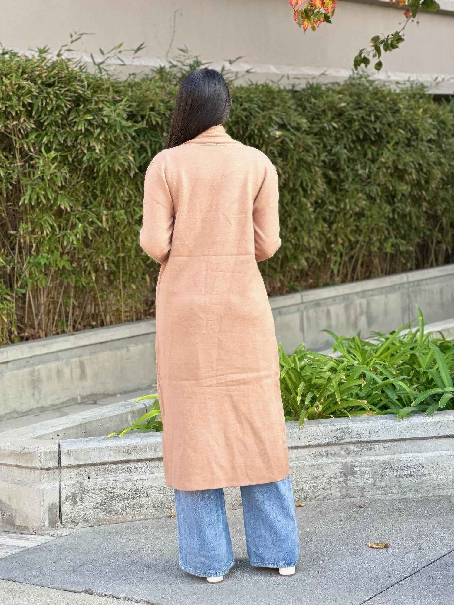 Clover Fine Knit Midi Cardi Cardigan With Pockets