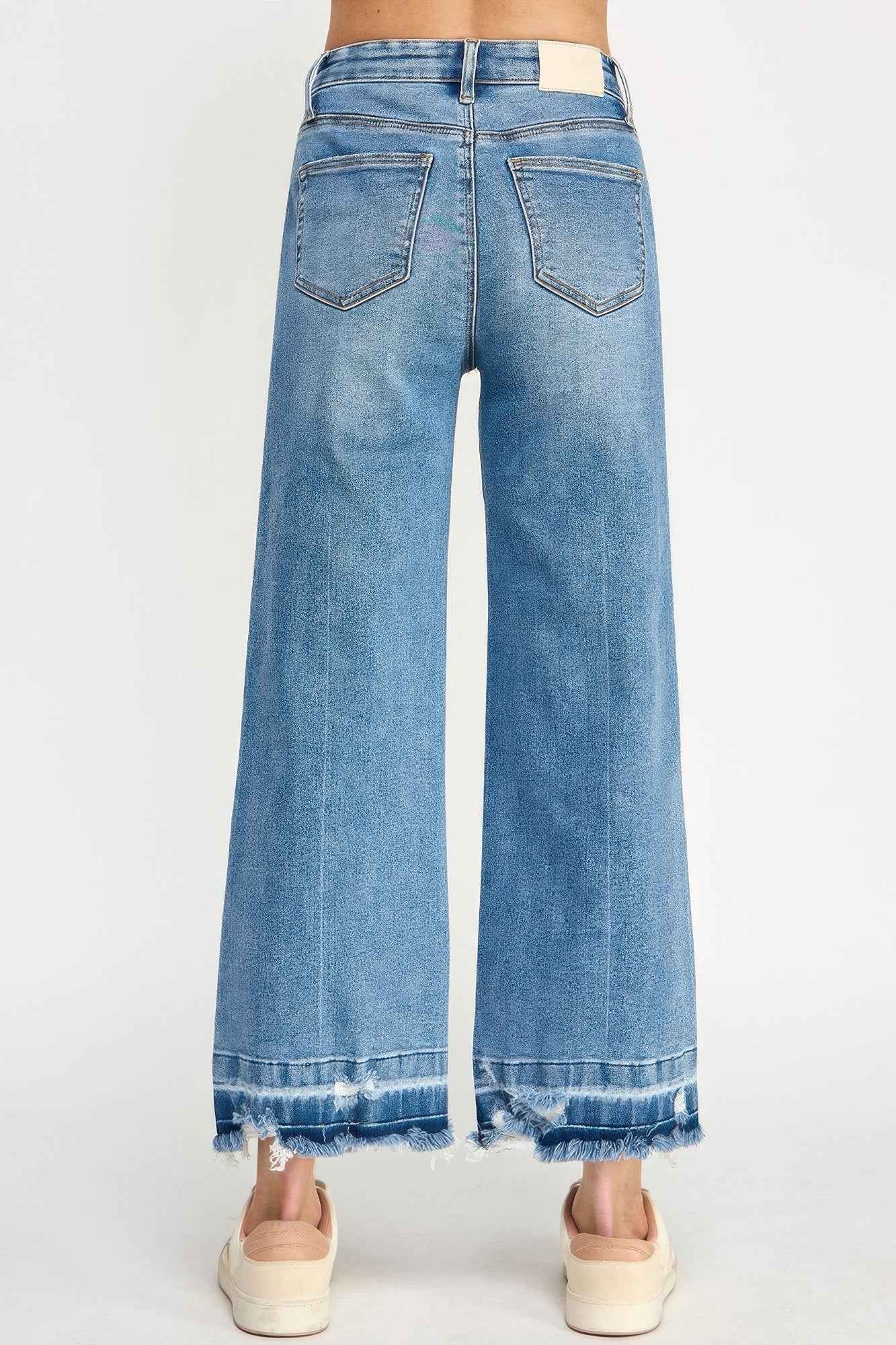 Tummy Control High Rise Crop Wide W/ Released Hem