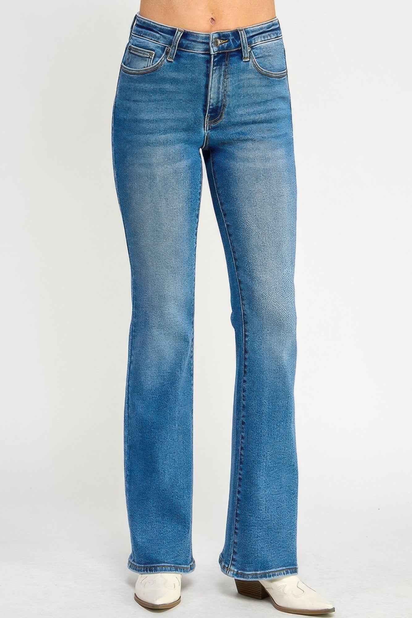 Tummy Control Mid Rise Skinny Bootcut