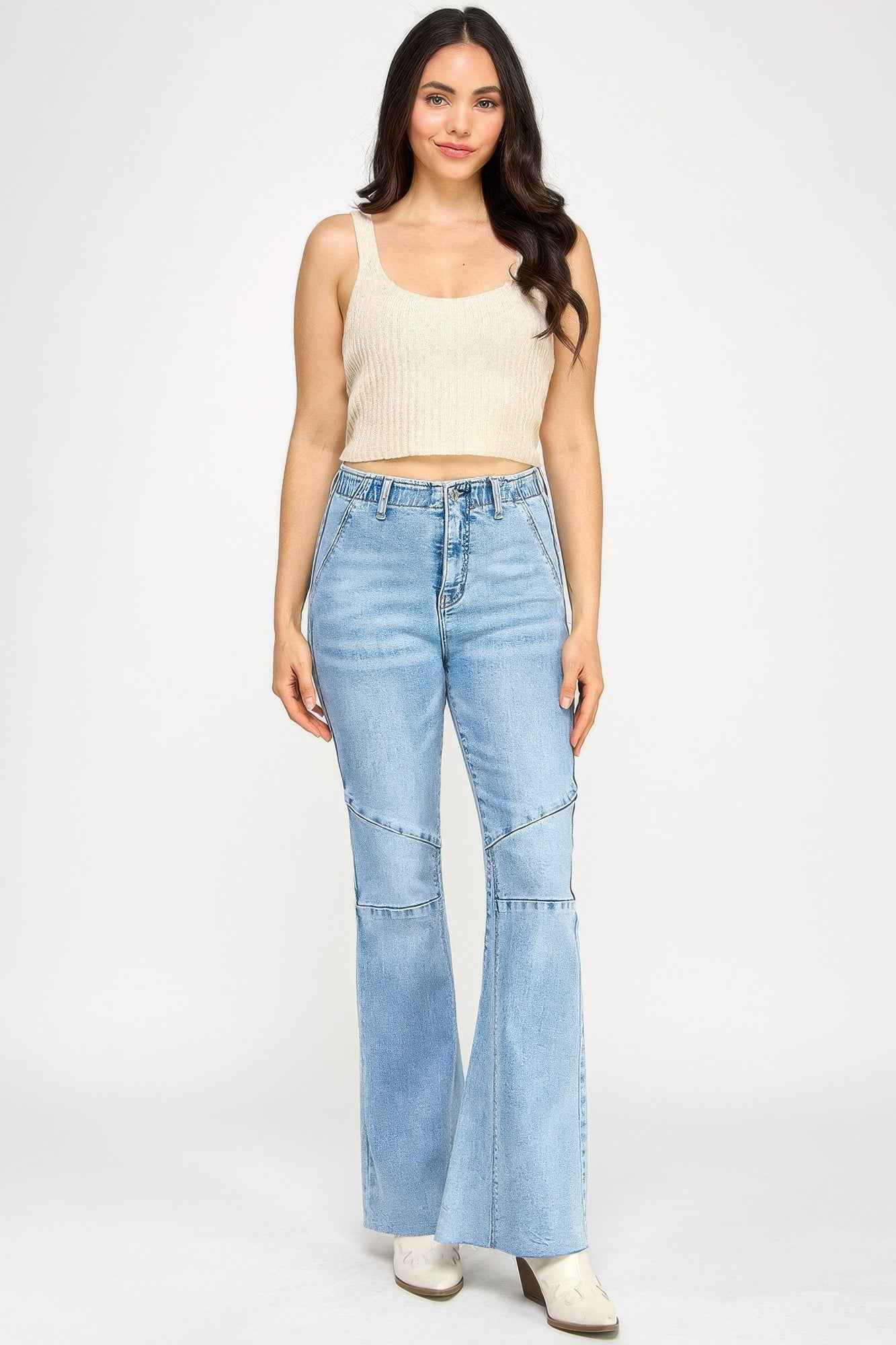 High Rise Flare With Seam Detail