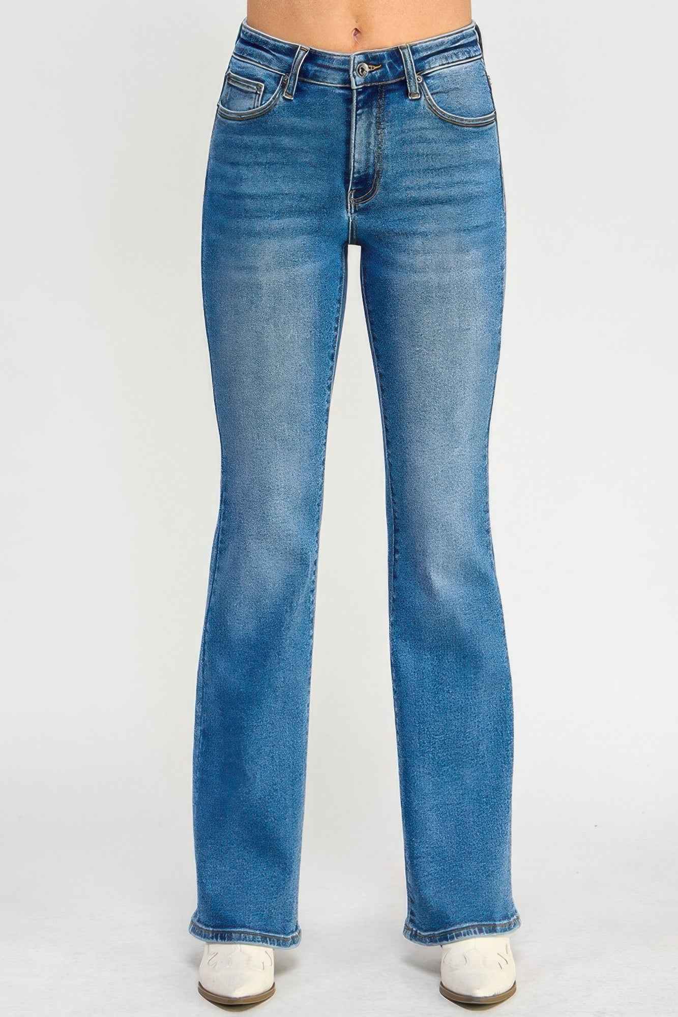 Tummy Control Mid Rise Skinny Bootcut