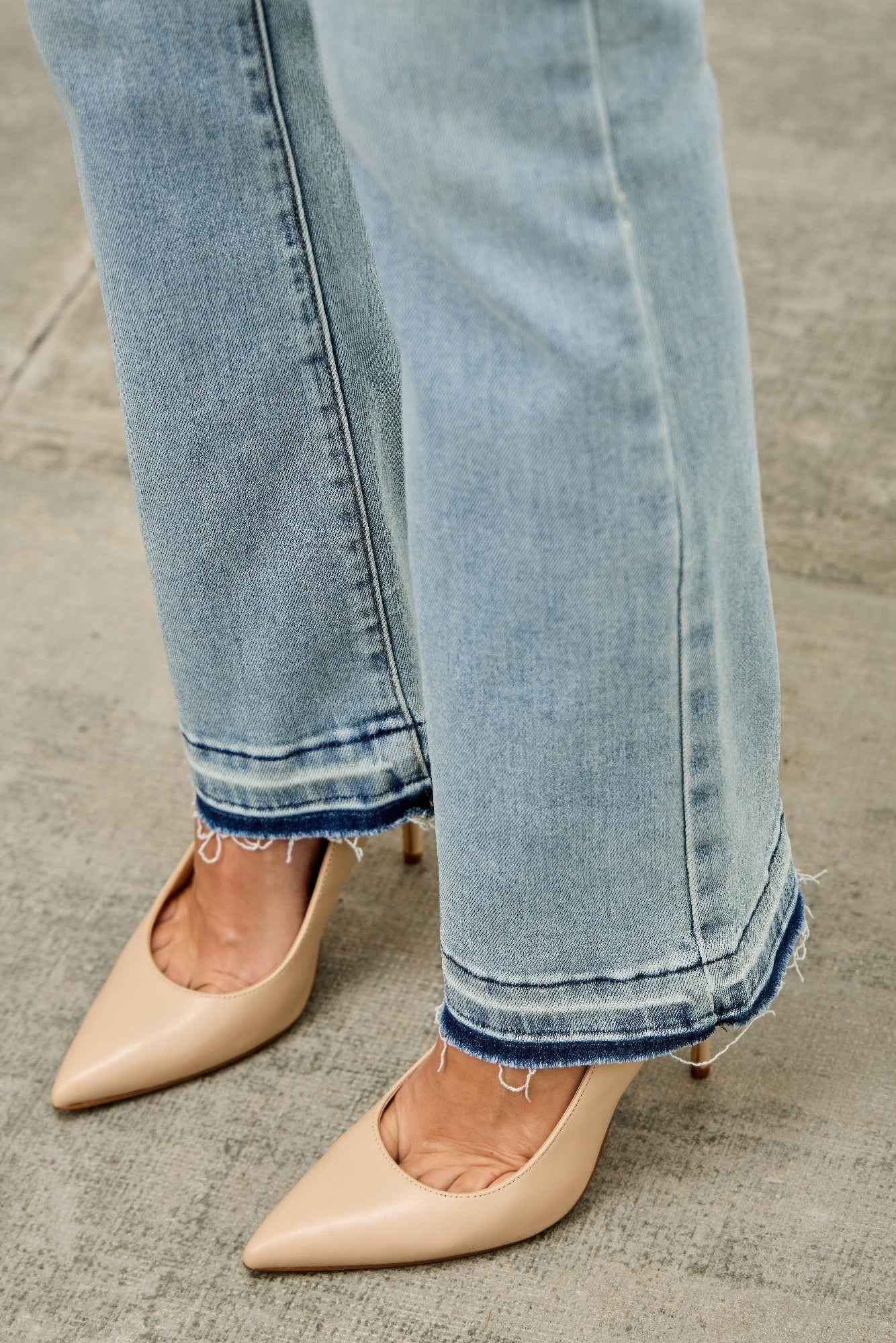 Mid Rise Flare With Released Hem