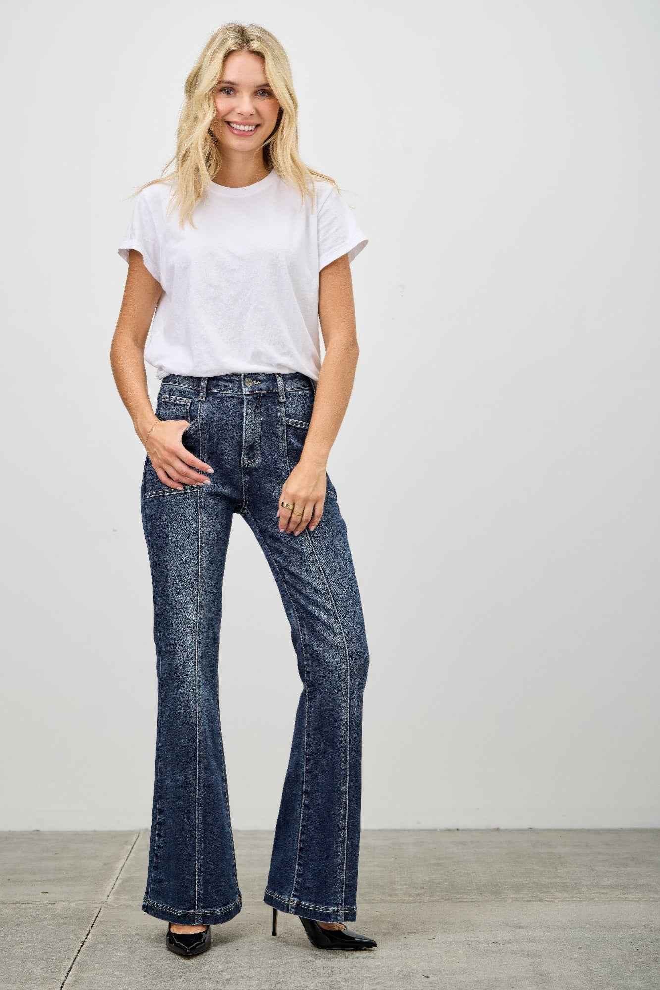 High Rise Boot Cut With Seam Detail
