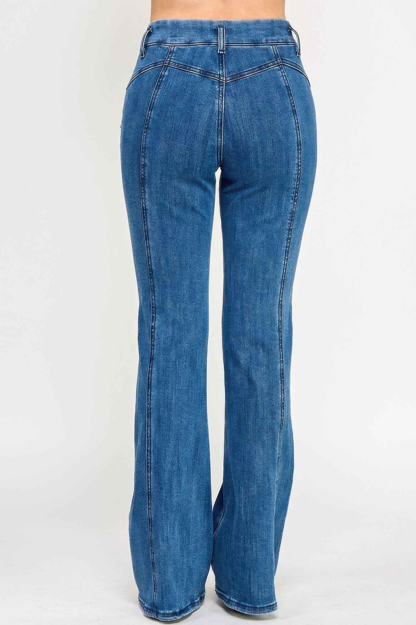 Hige Rise Seam Detail Bell Bottom